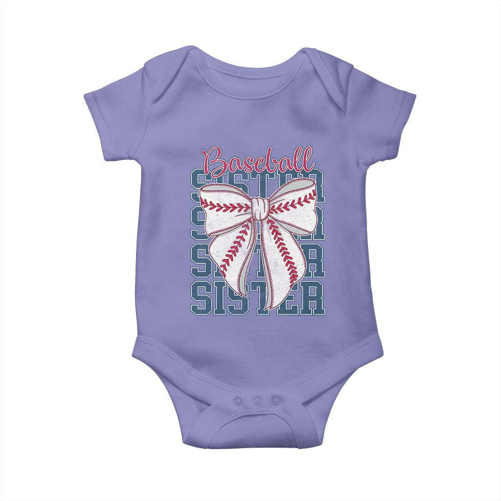 Baseball Sister Baby Onesie Coquette Bow Biggest Fan Sport Lovers Girl