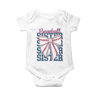 Baseball Sister Baby Onesie Coquette Bow Biggest Fan Sport Lovers Girl