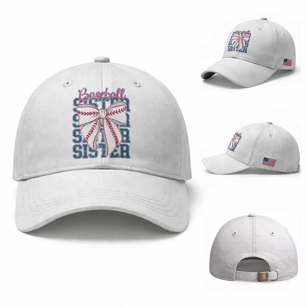 Baseball Sister Baseball Cap Coquette Bow Biggest Fan Sport Lovers Girl