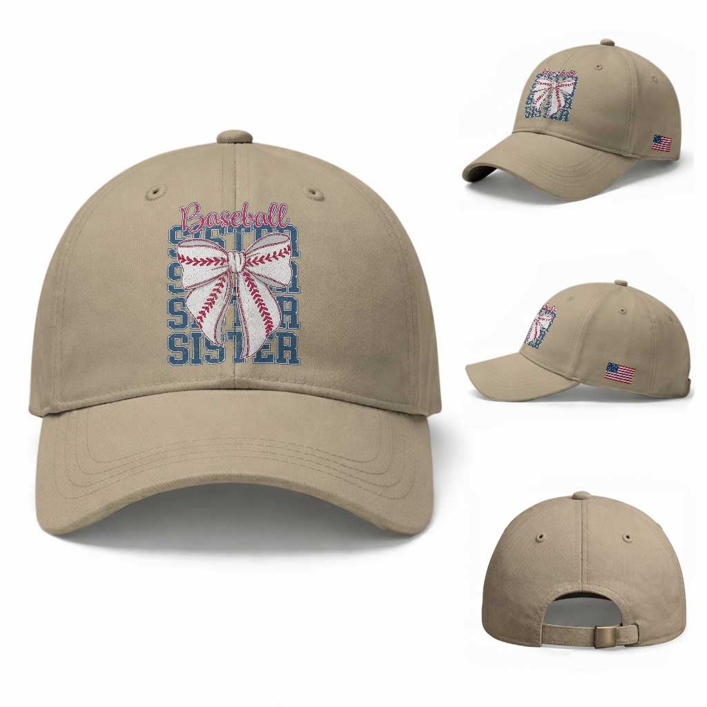 Baseball Sister Baseball Cap Coquette Bow Biggest Fan Sport Lovers Girl