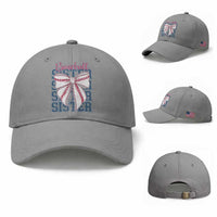 Baseball Sister Baseball Cap Coquette Bow Biggest Fan Sport Lovers Girl
