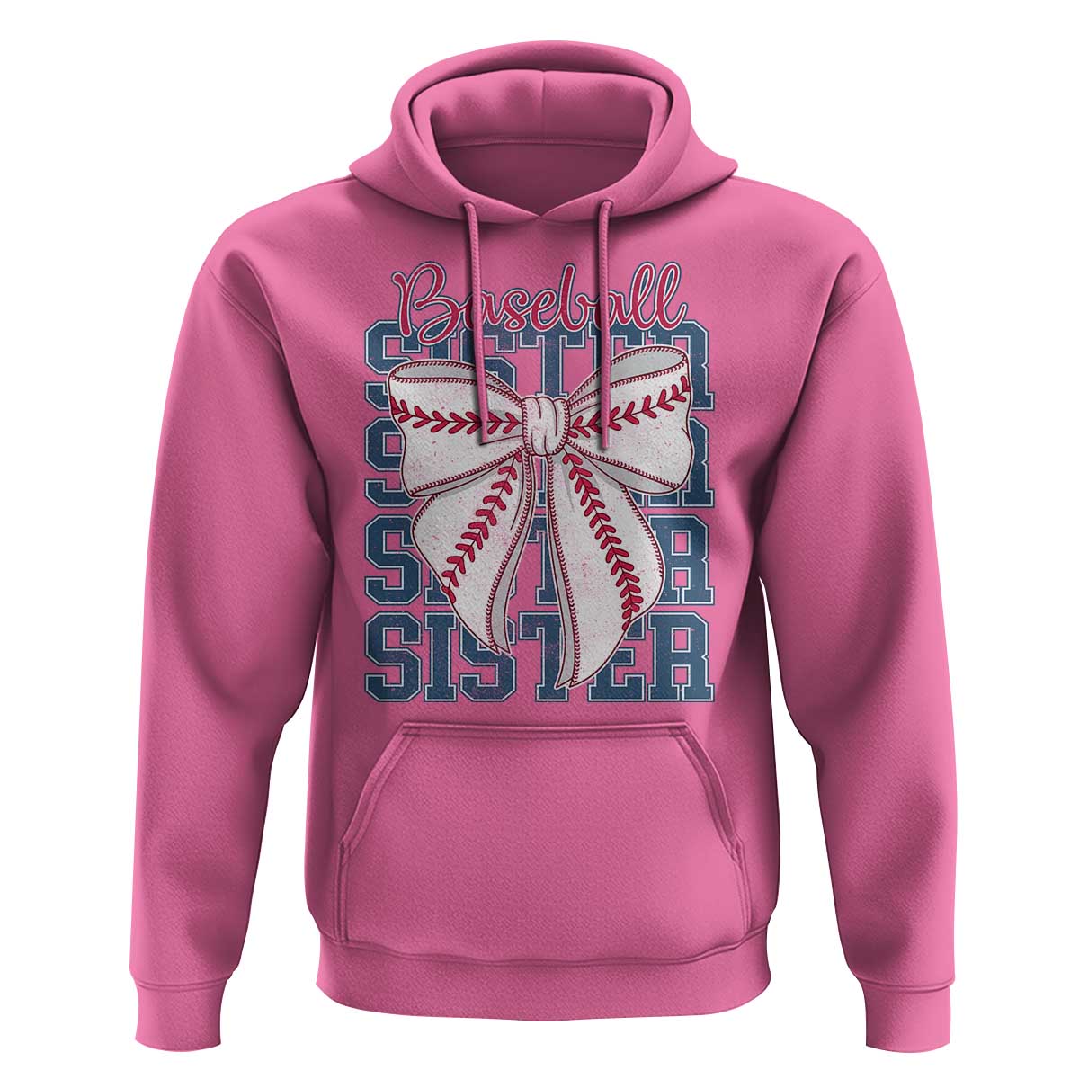 Baseball Sister Hoodie Coquette Bow Biggest Fan Sport Lovers Girl