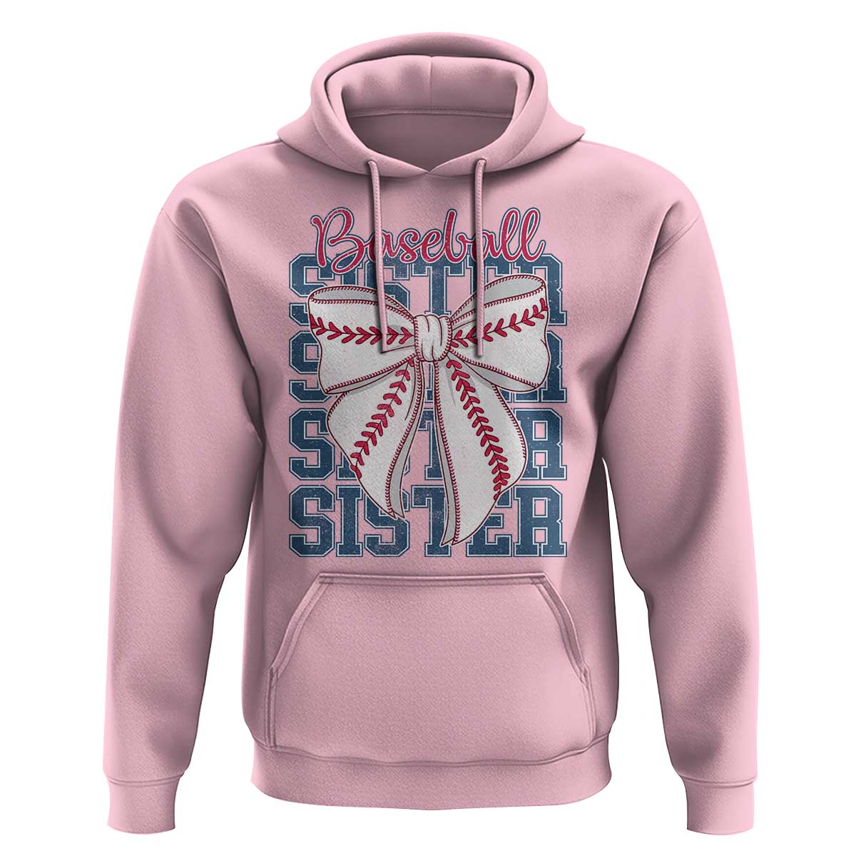 Baseball Sister Hoodie Coquette Bow Biggest Fan Sport Lovers Girl