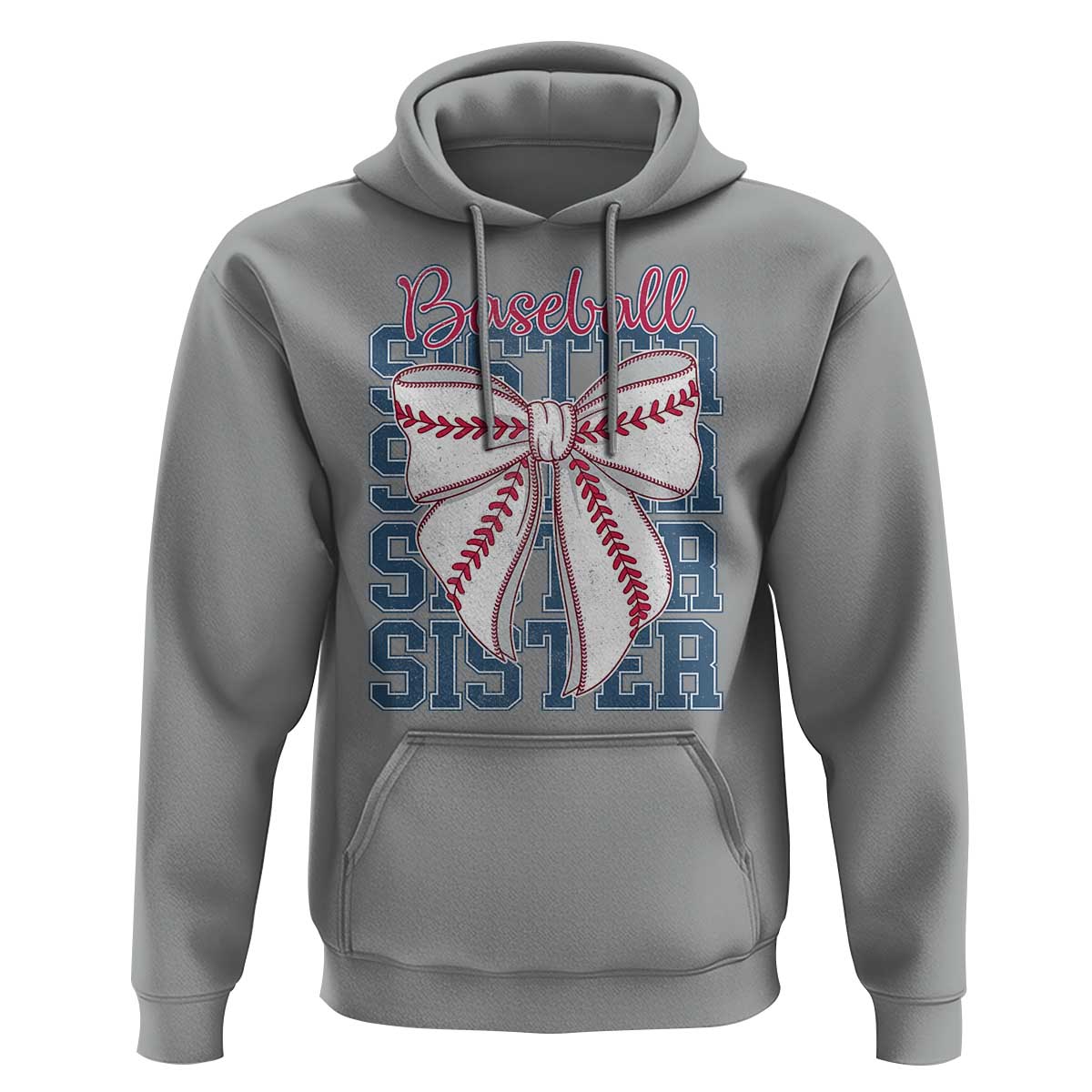 Baseball Sister Hoodie Coquette Bow Biggest Fan Sport Lovers Girl