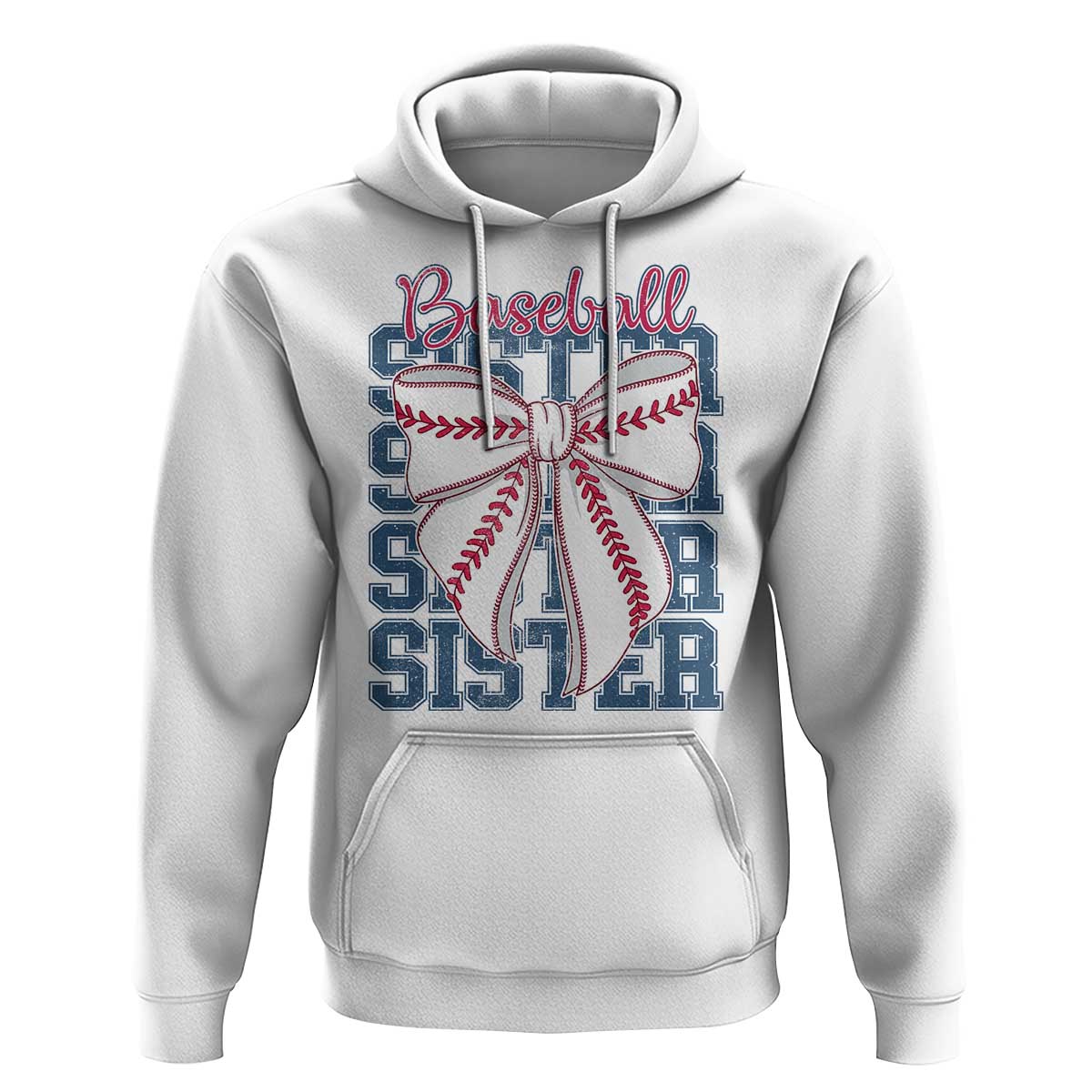 Baseball Sister Hoodie Coquette Bow Biggest Fan Sport Lovers Girl