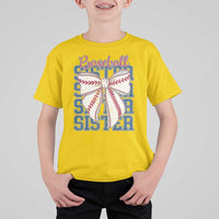 Baseball Sister T Shirt For Kid Coquette Bow Biggest Fan Sport Lovers Girl