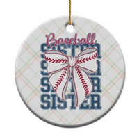 Baseball Sister Ceramic Ornament Coquette Bow Biggest Fan Sport Lovers Girl