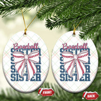 Baseball Sister Ceramic Ornament Coquette Bow Biggest Fan Sport Lovers Girl