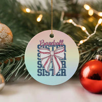 Baseball Sister Ceramic Ornament Coquette Bow Biggest Fan Sport Lovers Girl
