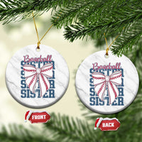 Baseball Sister Ceramic Ornament Coquette Bow Biggest Fan Sport Lovers Girl