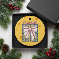 Baseball Sister Ceramic Ornament Coquette Bow Biggest Fan Sport Lovers Girl