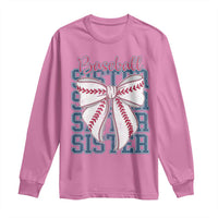 Baseball Sister Long Sleeve Shirt Coquette Bow Biggest Fan Sport Lovers Girl