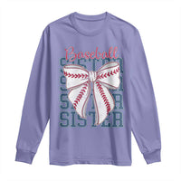 Baseball Sister Long Sleeve Shirt Coquette Bow Biggest Fan Sport Lovers Girl