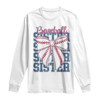 Baseball Sister Long Sleeve Shirt Coquette Bow Biggest Fan Sport Lovers Girl