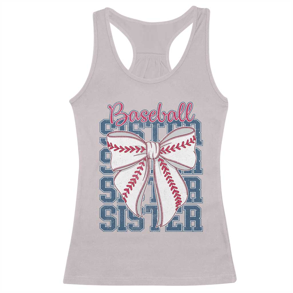 Baseball Sister Racerback Tank Top Coquette Bow Biggest Fan Sport Lovers Girl