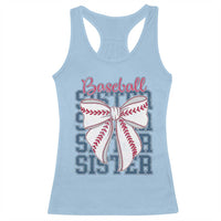 Baseball Sister Racerback Tank Top Coquette Bow Biggest Fan Sport Lovers Girl