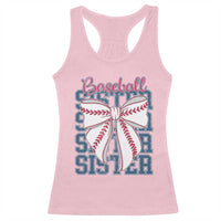 Baseball Sister Racerback Tank Top Coquette Bow Biggest Fan Sport Lovers Girl