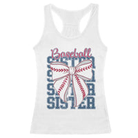 Baseball Sister Racerback Tank Top Coquette Bow Biggest Fan Sport Lovers Girl