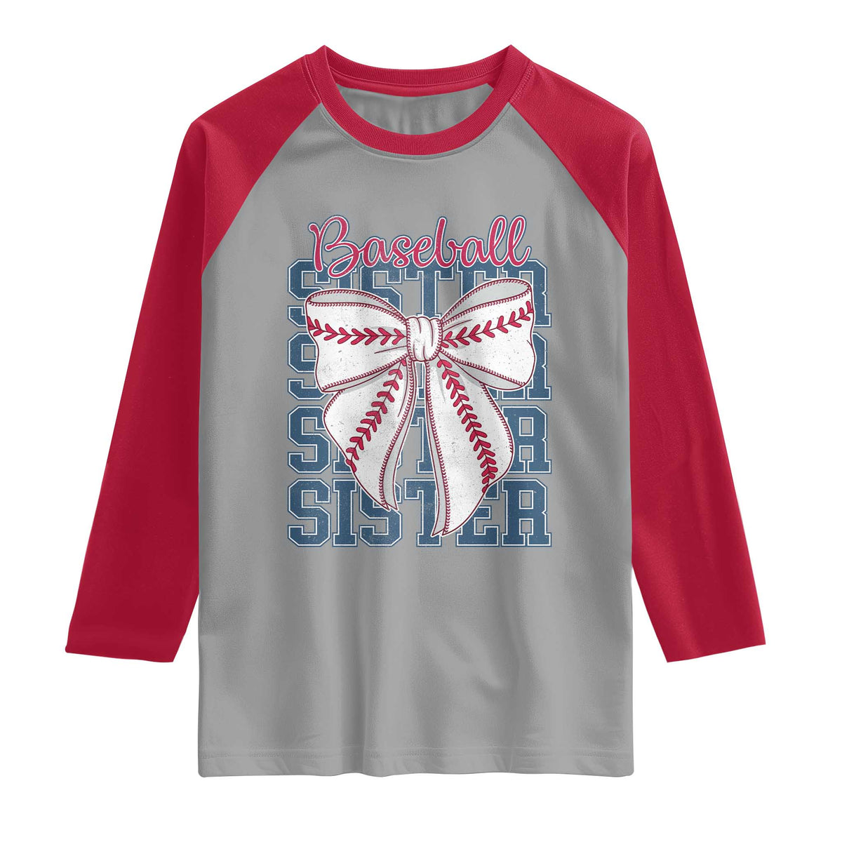 Baseball Sister Raglan Shirt Coquette Bow Biggest Fan Sport Lovers Girl