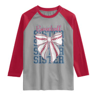 Baseball Sister Raglan Shirt Coquette Bow Biggest Fan Sport Lovers Girl