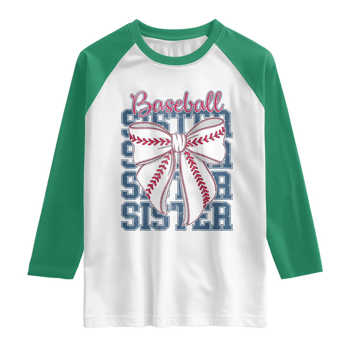 Baseball Sister Raglan Shirt Coquette Bow Biggest Fan Sport Lovers Girl