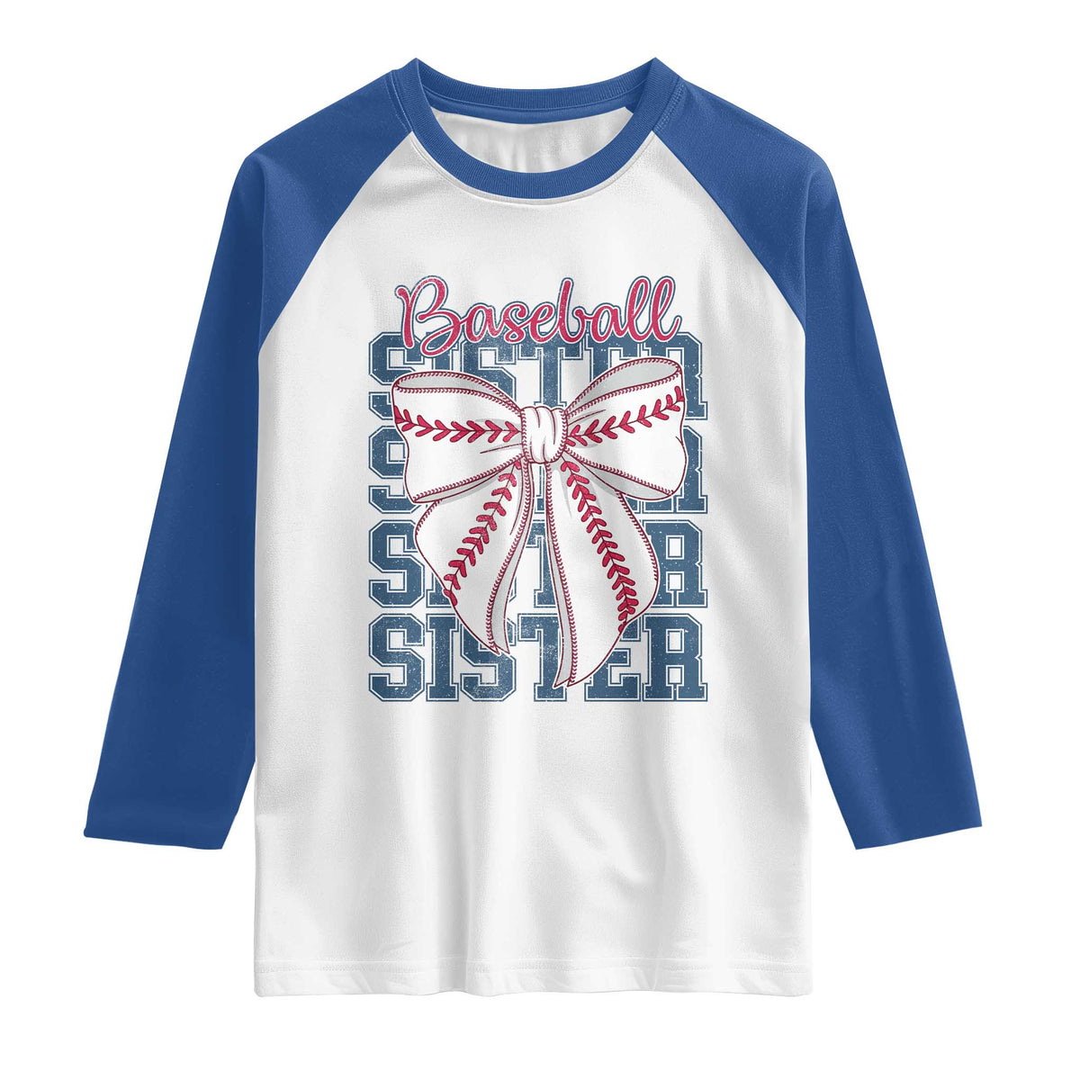 Baseball Sister Raglan Shirt Coquette Bow Biggest Fan Sport Lovers Girl