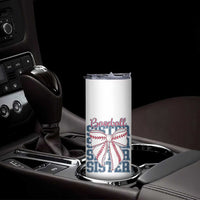 Baseball Sister Skinny Tumbler Coquette Bow Biggest Fan Sport Lovers Girl