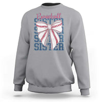 Baseball Sister Sweatshirt Coquette Bow Biggest Fan Sport Lovers Girl