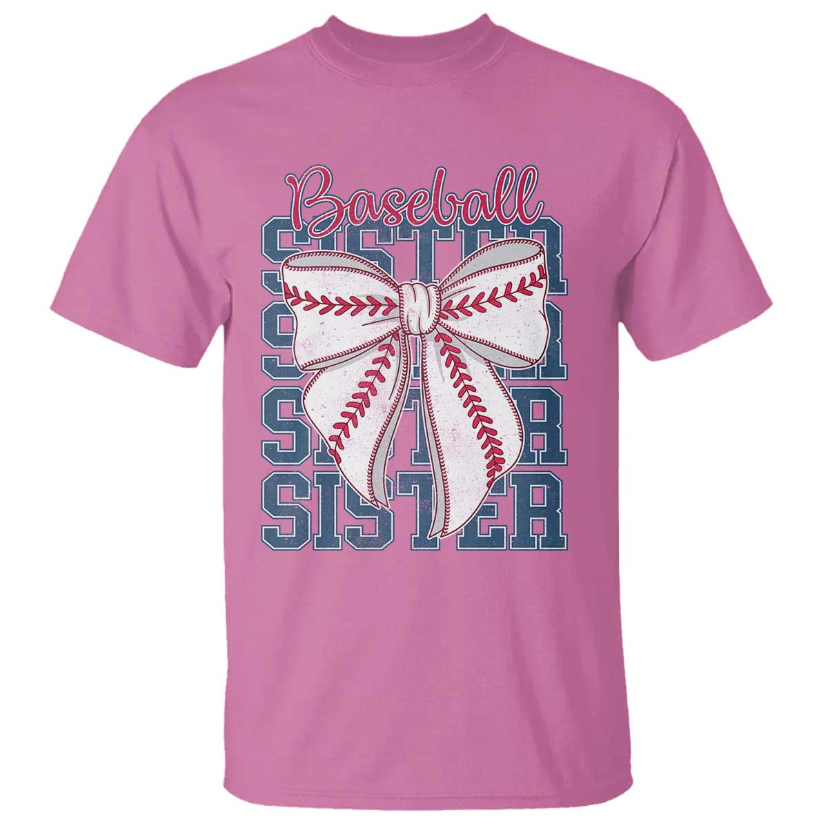 Baseball Sister T Shirt Coquette Bow Biggest Fan Sport Lovers Girl
