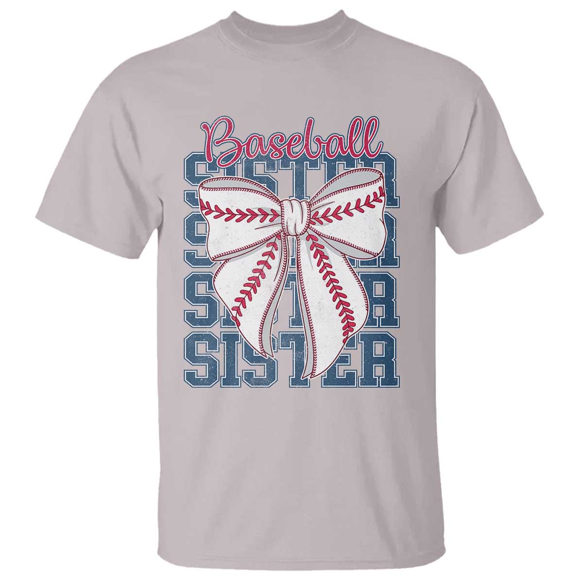 Baseball Sister T Shirt Coquette Bow Biggest Fan Sport Lovers Girl