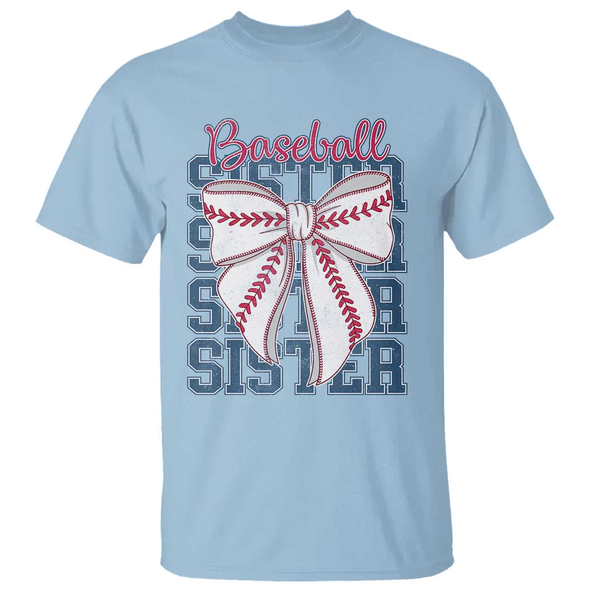 Baseball Sister T Shirt Coquette Bow Biggest Fan Sport Lovers Girl