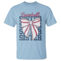 Baseball Sister T Shirt Coquette Bow Biggest Fan Sport Lovers Girl