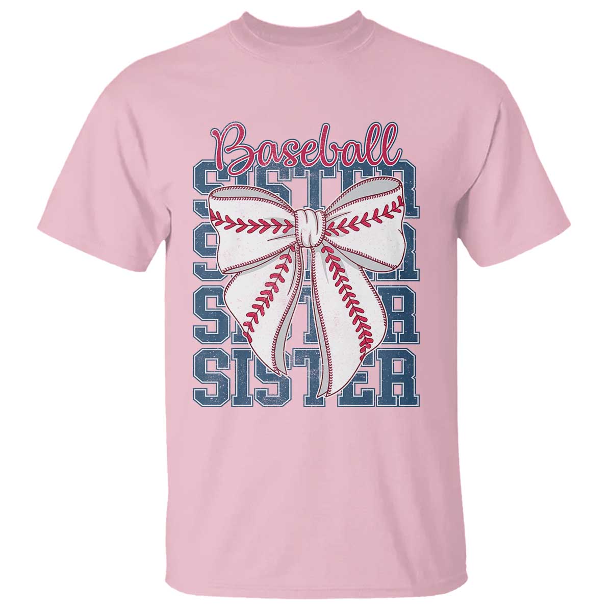 Baseball Sister T Shirt Coquette Bow Biggest Fan Sport Lovers Girl
