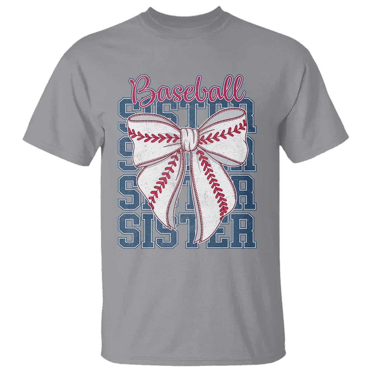 Baseball Sister T Shirt Coquette Bow Biggest Fan Sport Lovers Girl