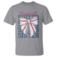 Baseball Sister T Shirt Coquette Bow Biggest Fan Sport Lovers Girl