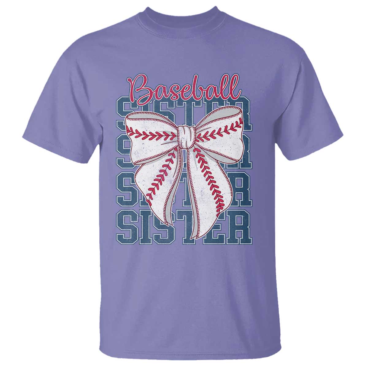 Baseball Sister T Shirt Coquette Bow Biggest Fan Sport Lovers Girl