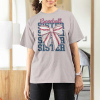 Baseball Sister T Shirt For Women Coquette Bow Biggest Fan Sport Lovers Girl