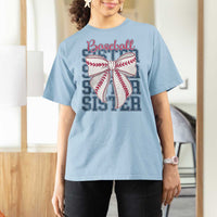Baseball Sister T Shirt For Women Coquette Bow Biggest Fan Sport Lovers Girl