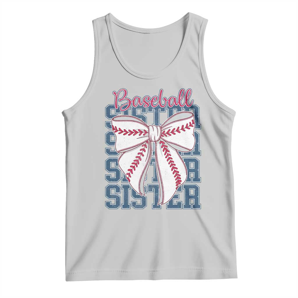 Baseball Sister Tank Top Coquette Bow Biggest Fan Sport Lovers Girl
