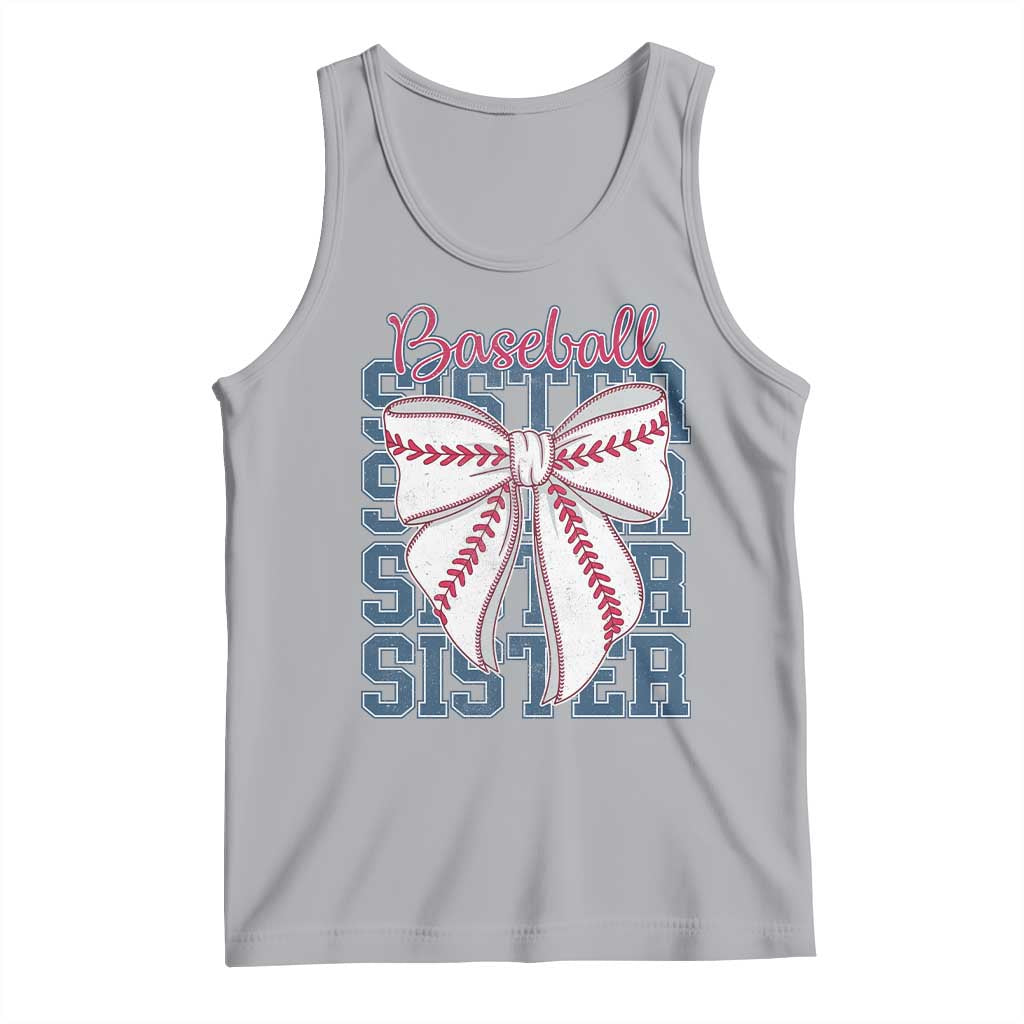 Baseball Sister Tank Top Coquette Bow Biggest Fan Sport Lovers Girl