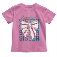 Baseball Sister Toddler T Shirt Coquette Bow Biggest Fan Sport Lovers Girl