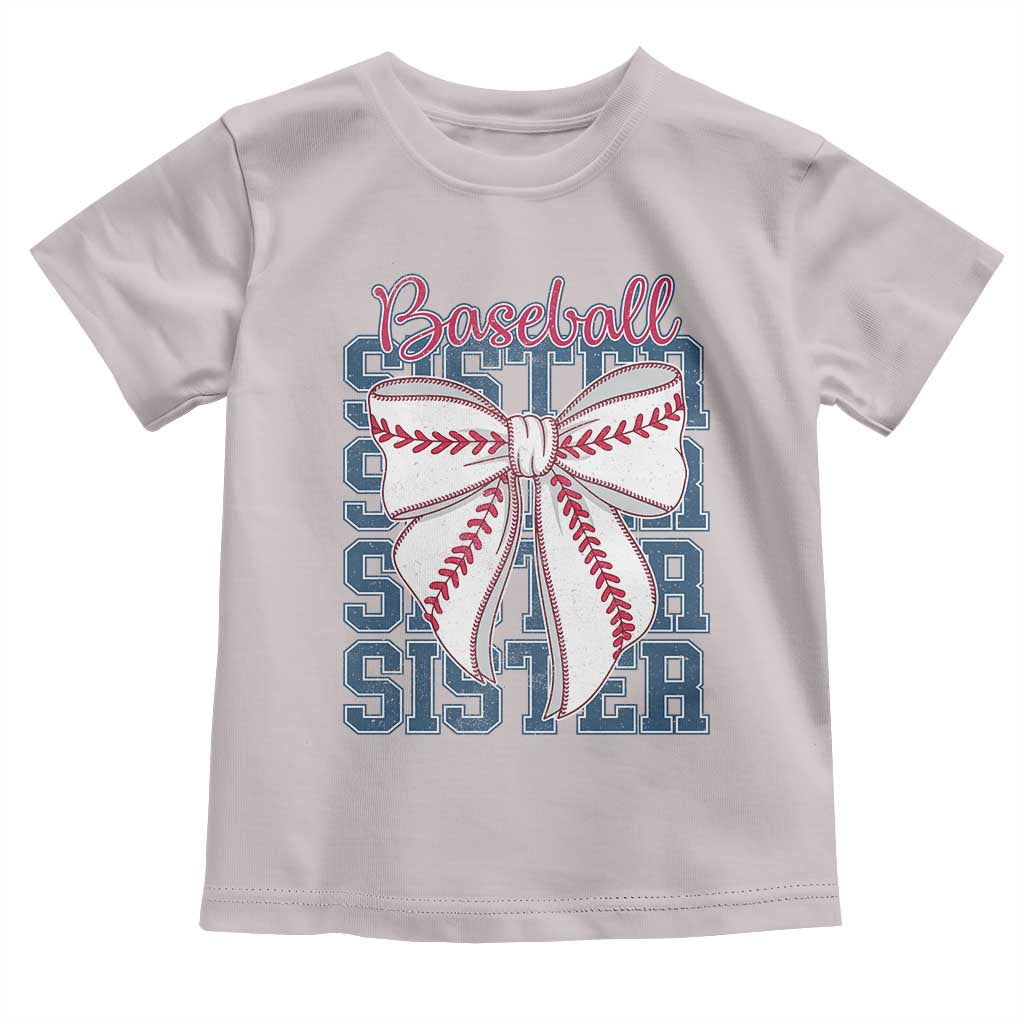 Baseball Sister Toddler T Shirt Coquette Bow Biggest Fan Sport Lovers Girl