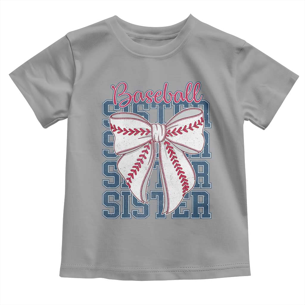 Baseball Sister Toddler T Shirt Coquette Bow Biggest Fan Sport Lovers Girl