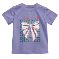 Baseball Sister Toddler T Shirt Coquette Bow Biggest Fan Sport Lovers Girl