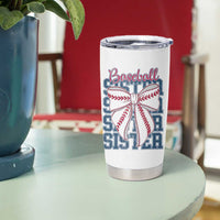 Baseball Sister Tumbler Cup Coquette Bow Biggest Fan Sport Lovers Girl