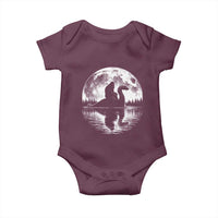 Funny Bigfoot Loch Ness Monster Baby Onesie Retro Sasquatch Nessie Funny Cryptid Moon