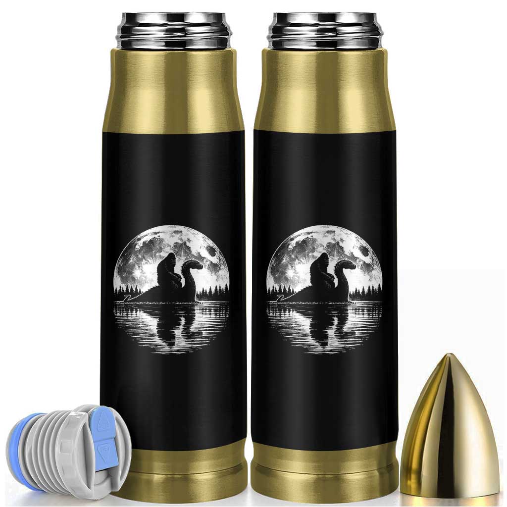 Funny Bigfoot Loch Ness Monster Bullet Tumbler Retro Sasquatch Nessie Funny Cryptid Moon
