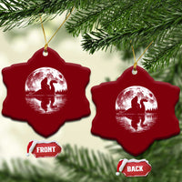 Funny Bigfoot Loch Ness Monster Ceramic Ornament Retro Sasquatch Nessie Funny Cryptid Moon