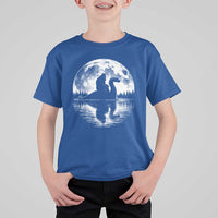 Funny Bigfoot Loch Ness Monster T Shirt For Kid Retro Sasquatch Nessie Funny Cryptid Moon
