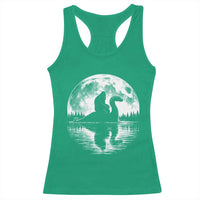 Funny Bigfoot Loch Ness Monster Racerback Tank Top Retro Sasquatch Nessie Funny Cryptid Moon